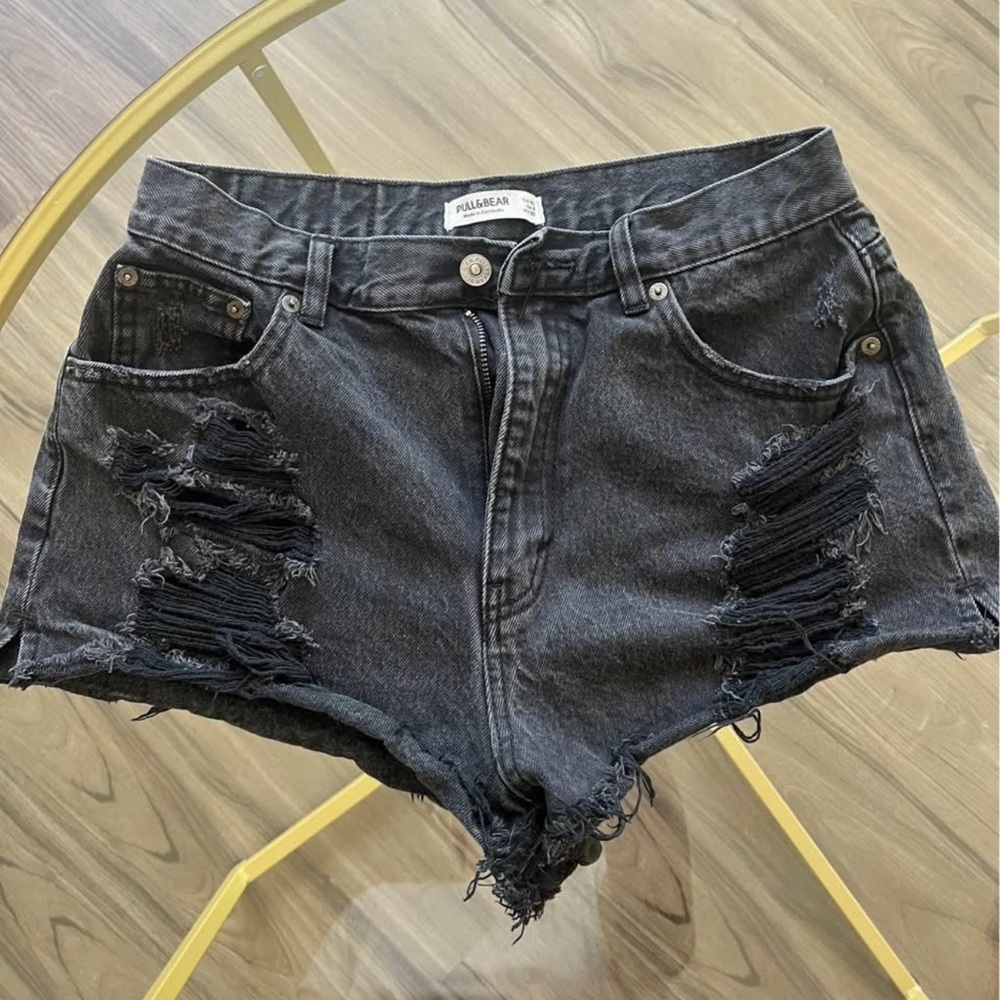 Black Denim Ripped Jeans Women’s 8 Pull & Bear